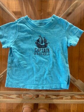 Carter's Turquoise Kids' T-Shirt with Ship Graphic- 9 months
